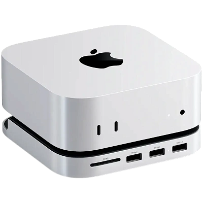 USB хаб Satechi Mac Mini M4 Stand & Hub with SSD Enclosure (ST-GNMMES)