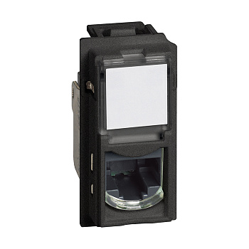 Розетка компьютерная Bticino KG4279C5E Living Now RJ45 cat.5e UTP 1 модуль черный (KG4279C5E)