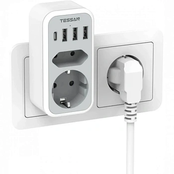 Сетевой фильтр Tessan TS-328, Grey (TS-328)