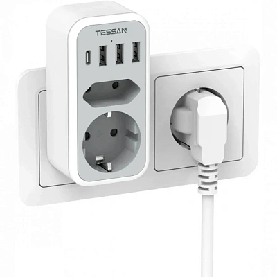 Сетевой фильтр Tessan TS-328, Grey (TS-328)