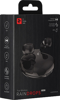 Bluetooth гарнитура 2E RainDrops Light Truet Wireless Waterproof Mic, Black (2E-EBTWRDLBK)