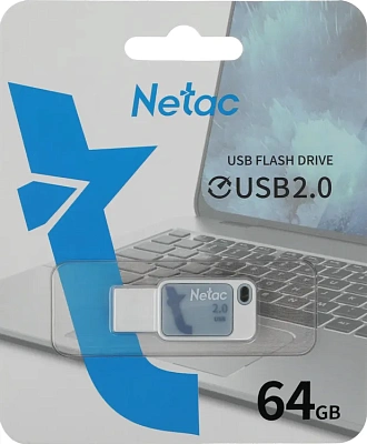 Флэш-накопитель Netac UA31 64GB, Blue (NT03UA31N-064G-20BL)