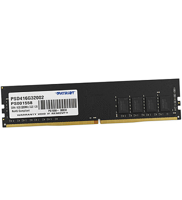 Модуль памяти Patriot Signature, PSD416G32002, DDR4, DIMM, 16Gb, 3200Mhz (PSD416G32002)