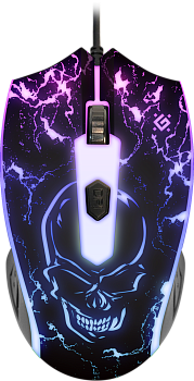 Мышь проводная игровая оптическая Defender Overmatch GM-069 (черный),USB, 4 кнопки, 2400dpi (52069)