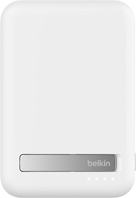 Портативный внешний аккумулятор Belkin 10k Qi2 MagSafe Compatible Powerbank with kickstand, White (BPD008BTWH)