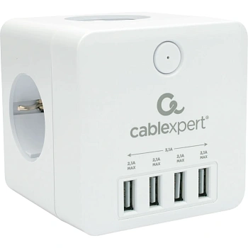 Сетевой фильтр Cablexpert Cube, CUBE-4-CU3-W белый (CUBE-4-CU3-W)