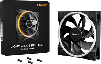 Вентилятор для компьютерного корпуса Bequiet! Light Wings 140mm PWM Reverse, Black (BL134)