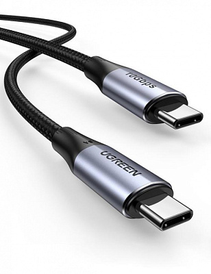 Кабель UGREEN US355 USB-C 3.1 M/M Gen2 5A Cable with Braided 1m (Black) (80150)