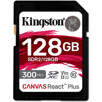 Карта памяти Kingston Canvas React Plus, 128GB, SDR2/128GB, UHS-II, R300/W260 (SDR2/128GB)