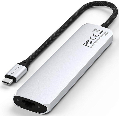 Картридер / USB-хаб Satechi 7-in-1 USB-C Slim Multiport Adapter with Ethernet - Silver (ST-P7SS)