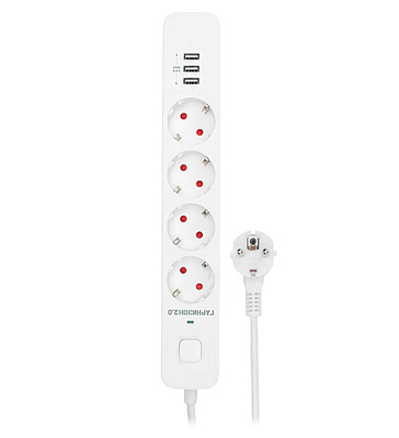 Сетевой фильтр Гарнизон, 4м, 4розеток, 3xUSB, white (EPS-4-U3-W-4)