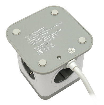 Сетевой фильтр Cablexpert Tower, TWR-4-U3-W-2 белый (TWR-4-U3-W-2)