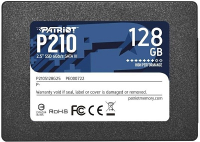 Твердотельный накопитель SSD 128 Gb SATA 6Gb/s Patriot P210 P210S128G25 2.5" 3D TLC (P210S128G25)