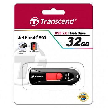 USB Флеш 32GB 2.0 Transcend TS32GJF590K черный (TS32GJF590K)