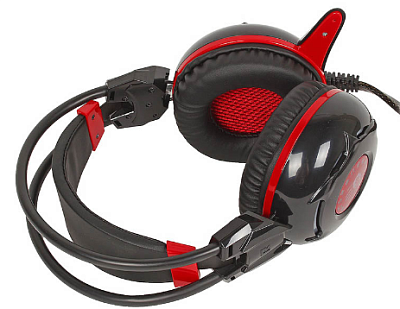 Наушники+микрофон игровые Bloody G300-Black+Red  (G300)