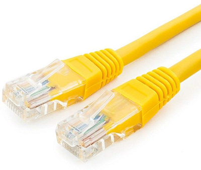 Патч-корд UTP Cablexpert PP12-10M/Y кат.5e, 10м, литой, многожильный (жёлтый) (PP12-10M/Y)