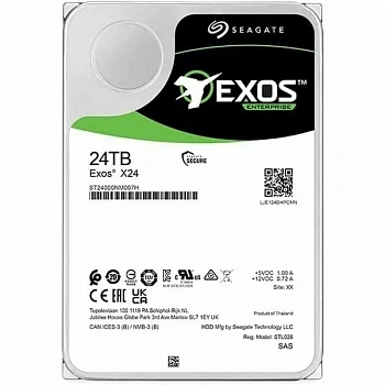 Жесткий диск серверный Seagate 3.5" 24TB Exos X24 ISE (ST24000NM007H)
