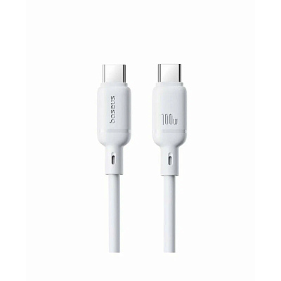 Интерфейсный кабель Baseus Silky Type-C to Type-C 100W 2m White (P10377704213-01)