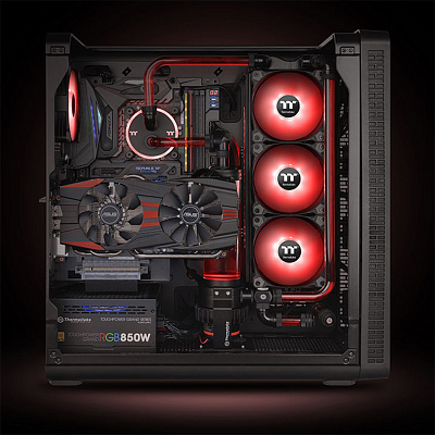 Кулер для компьютерного корпуса Thermaltake Pure A14 LED Red (Single Fan Pack) (CL-F110-PL14RE-A)
