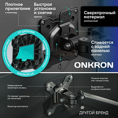 Настольное крепление для монитора Onkron G50, 13"-32", Black (G50)