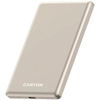Power bank CANYON OnPower 505 slim Magnetic 5000 mAh PD20W Beige (CNS-CPB505BE)