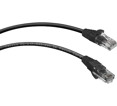 Патч-корд UTP, Кат.5е, 1м, NETLAN, 4 пары,  черный, упак. 10шт (EC-PC4UD55B-BC-PVC-010-BK)
