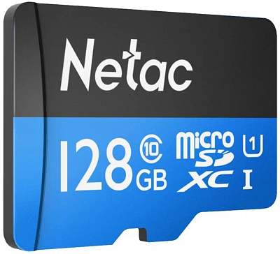 Карта памяти MicroSD 128GB Class 10 U1 Netac P500 NT02P500STN-128G-R с адаптером SD (NT02P500STN-128G-R)