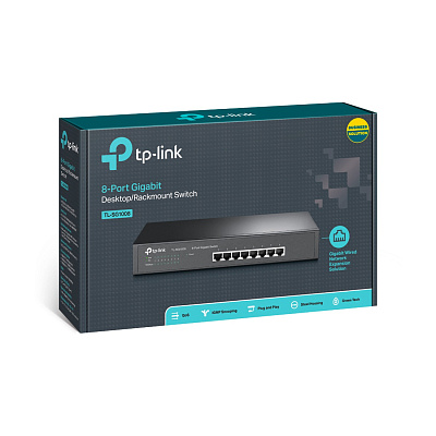 Коммутатор TP-Link TL-SG1008 8-портовый гигабитный коммутатор (TL-SG1008)
