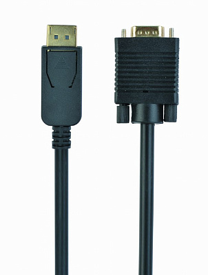 Кабель DisplayPort->VGA Cablexpert CCP-DPM-VGAM-6, 1,8м, 20M/15M, черный, экран, пакет (CCP-DPM-VGAM-6)