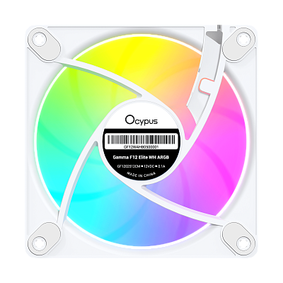 Вентилятор для корпуса Ocypus Gamma F12 Elite WH ARGB REVERSE BLADE, Белый (Gamma-F12-WH1AM01E-GL)