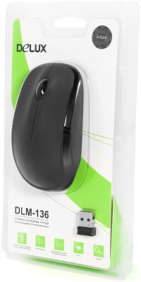 Мышь Delux DLM-136OGB, Black, (DLM-136OGB)