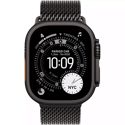 Смарт часы Apple Watch Ultra 3 GPS + Cellular 49mm Black Titanium Case with Black Titanium Milanese Loop - Large (MF1T4QR/A)