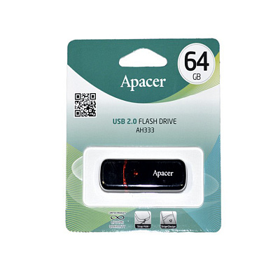 USB флеш-накопитель Apacer AH333 64GB Чёрный (AP64GAH333B-1)