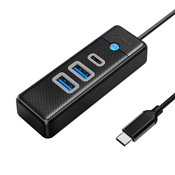 Конвертер USB-C 3.0 на LAN RJ-45,1Gbps + USB A/C HUB, 0.15m (ORICO-PWCUR-C3-015-BK-EP) 