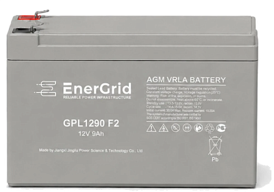 Аккумулятор EnerGrid GPL1290 F2, 12В 9Ач (EnerGrid GPL1290 F2)