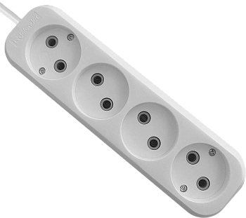 Удлинитель без заземления Defender B240 10 А, 3 м, 4 розетки, белый (99280)