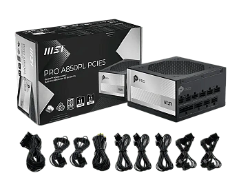 Блок питания MSI  850W, PRO A850PL PCIE5, ATX, 80+ PLATINUM Черный (PRO A850PL PCIE5)