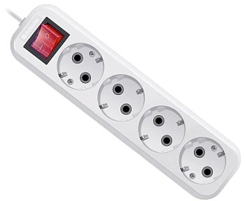 Удлинитель с заземлением Defender L340 16 А, 7 м, 4 розетки, белый (99364) Удлинитель с заземлением Defender L340 16 А, 7 м, 4 розетки, белый (99364)