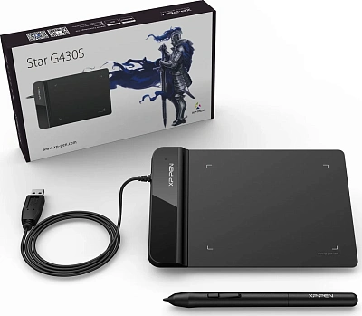 Графический планшет XP-Pen Star G430S, 4.7"x3", беcпроводное перо, USB (STARG430S_B)