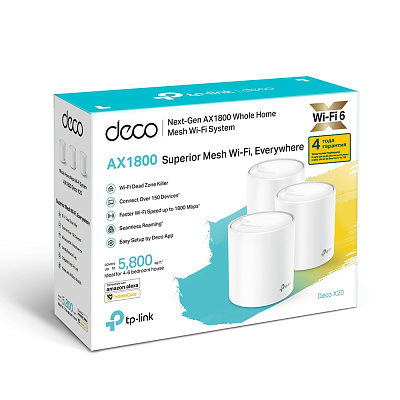 Mesh Wi-Fi система Tp-Link Deco X20 (3 устройства)  (Deco X20(3-pack)(EU))