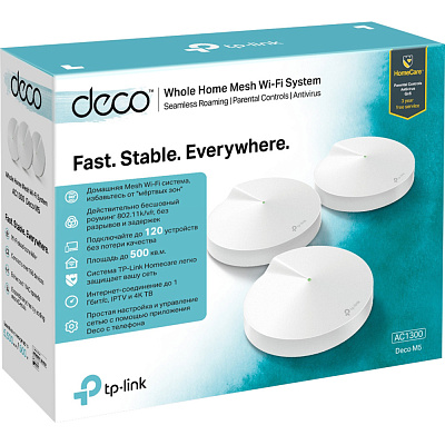 Домашняя Mesh Wi-Fi система GbE AC1300 Tp-Link Deco M5 (2 устройства)  (Deco M5(2-Pack)(EU))
