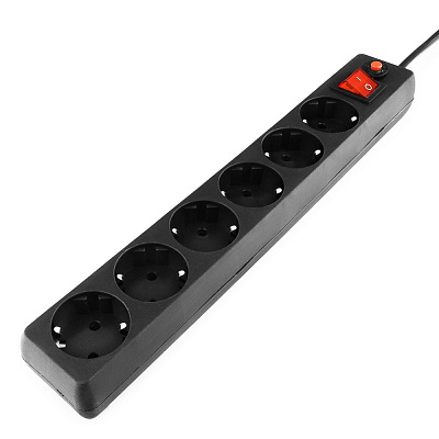 Сетевой фильтр Гарнизон, 3м, 6 розеток, black (ECL-6-B-3)