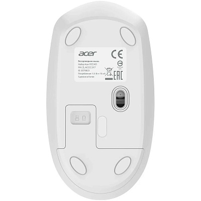 Клавиатура + мышь Acer OCC401 белый USB беспроводная Multimedia (ZL.ACCCC.017)