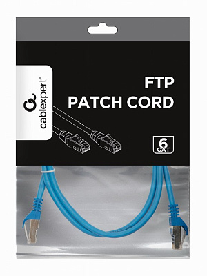 Патч-корд FTP Cablexpert, кат. 6, 1м, синий (PP6-1M/B)