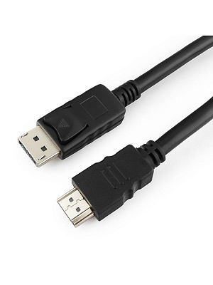 Кабель DisplayPort->HDMI Cablexpert CC-DP-HDMI-5M, 5м, 20M/19M, черный, экран, пакет (CC-DP-HDMI-5M)
