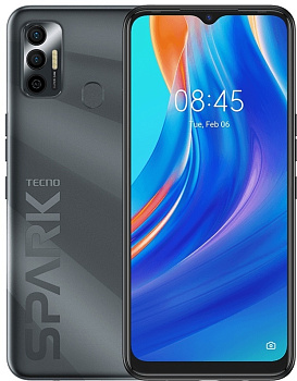 Смартфон Tecno Spark 7, 4/64GB, Magnet Black (KF6N/64GB/MAGNET BLACK)