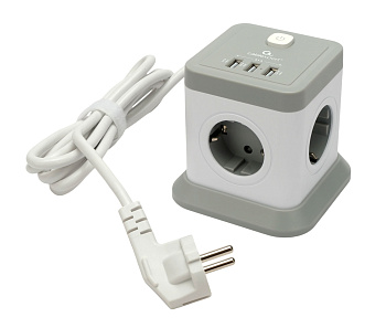 Сетевой фильтр Cablexpert Tower, TWR-4-U3-W-2 белый (TWR-4-U3-W-2)