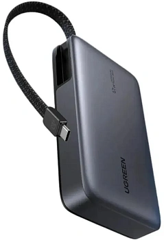 Портативный внешний аккумулятор Power bank Ugreen Nexode  PB550, 20000 mAh, 67W, USB Type-C, Gray (85166B)