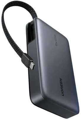 Портативный внешний аккумулятор Power bank Ugreen Nexode  PB550, 20000 mAh, 67W, USB Type-C, Gray (85166B)