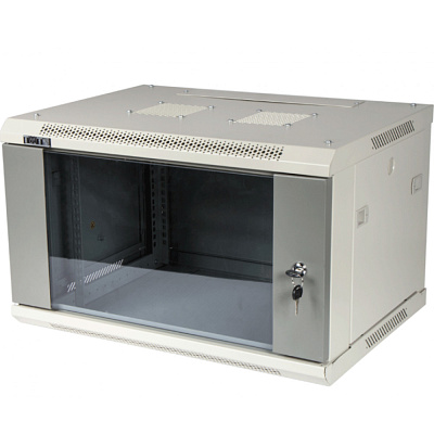 Шкаф настенный серии Pro, 18U 600x600, стеклянная дверь (TWT-CBWPG-18U-6x6-GY)